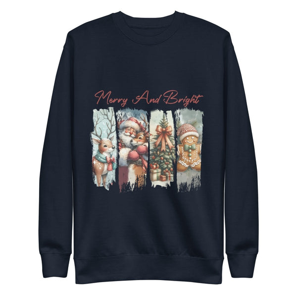 Merry - and Bright Graphic Sweatshirt - Navy Blazer - S - ArtyKoala