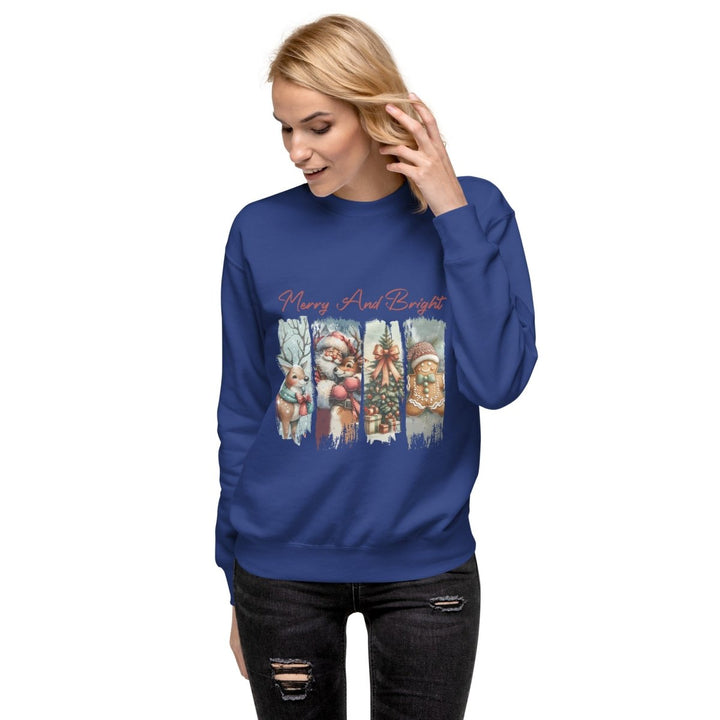 Merry - and Bright Graphic Sweatshirt - White - S - ArtyKoala