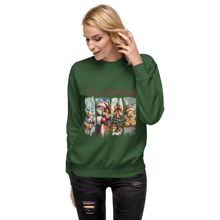 Merry - and Bright Graphic Sweatshirt - White - S - ArtyKoala