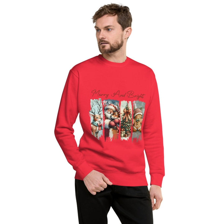 Merry - and Bright Graphic Sweatshirt - White - S - ArtyKoala