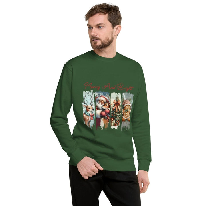 Merry - and Bright Graphic Sweatshirt - White - S - ArtyKoala