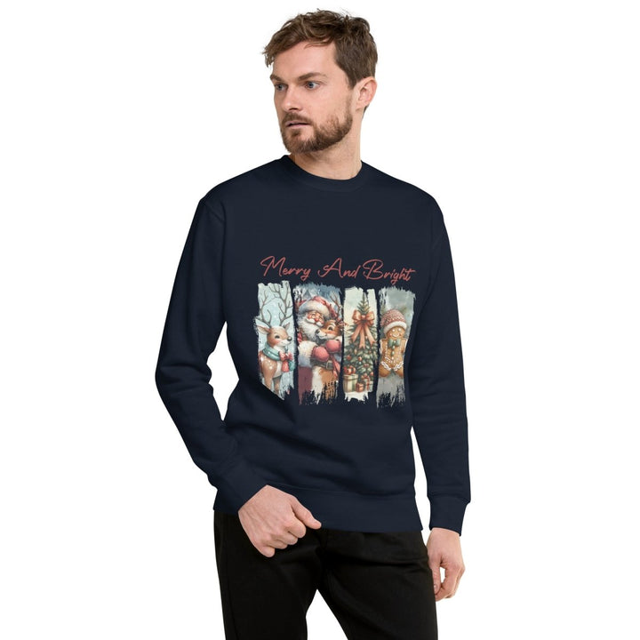 Merry - and Bright Graphic Sweatshirt - White - S - ArtyKoala
