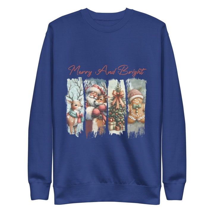 Merry - and Bright Graphic Sweatshirt - Team Royal - S - ArtyKoala