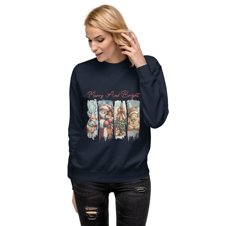 Merry - and Bright Graphic Sweatshirt - White - S - ArtyKoala