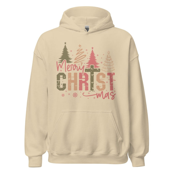 Merry Christmas Graphic Hoodie - Sand - S - ArtyKoala