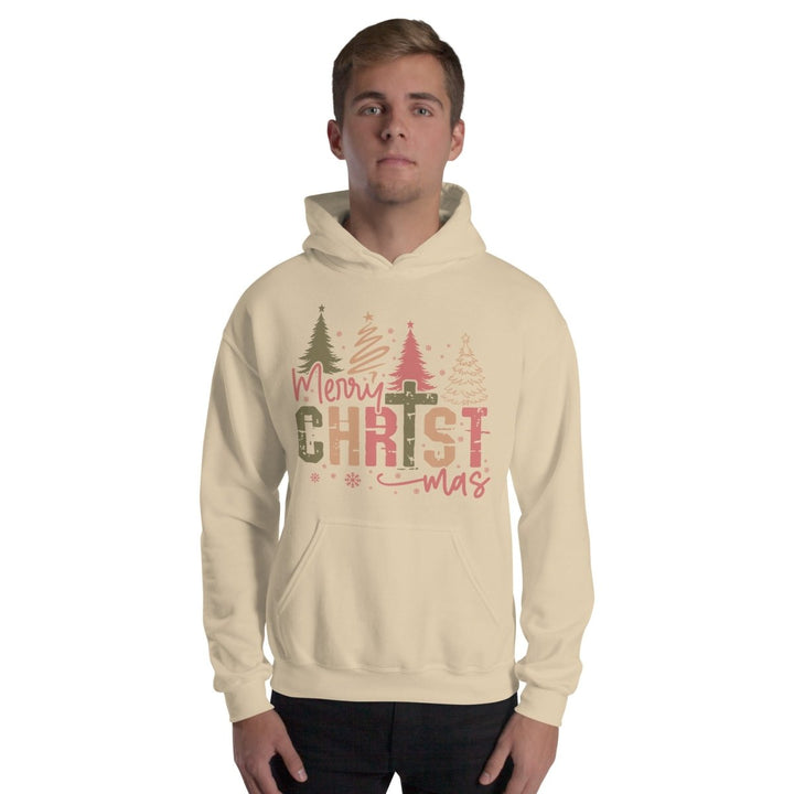 Merry Christmas Graphic Hoodie - Sand - S - ArtyKoala
