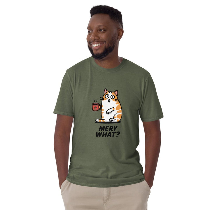 Merry What Cat Graphic Tee - White - S - ArtyKoala