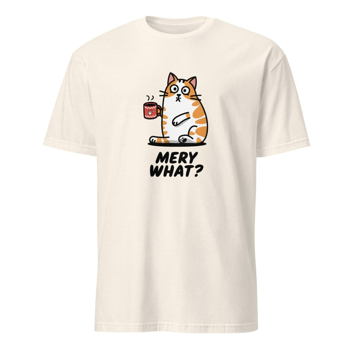 Merry What Cat Graphic Tee - Natural - S - ArtyKoala