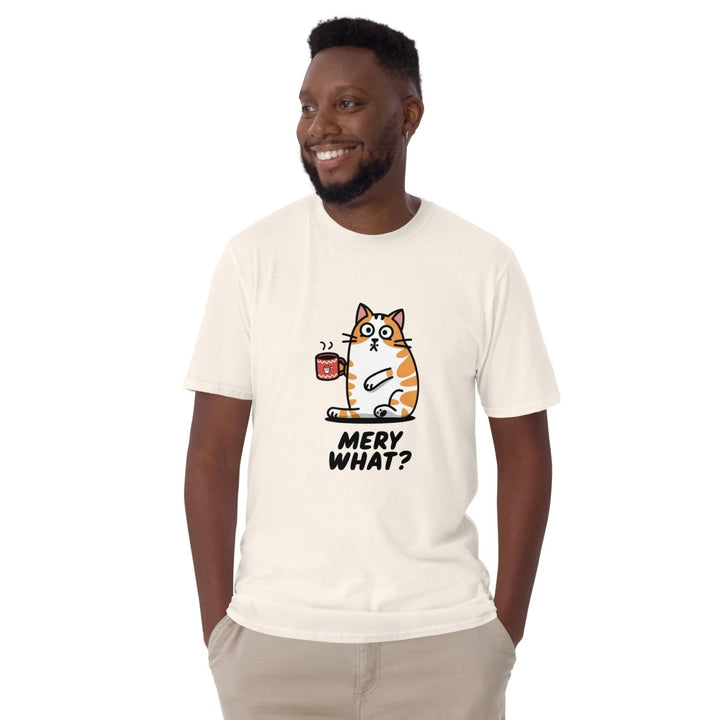 Merry What Cat Graphic Tee - White - S - ArtyKoala