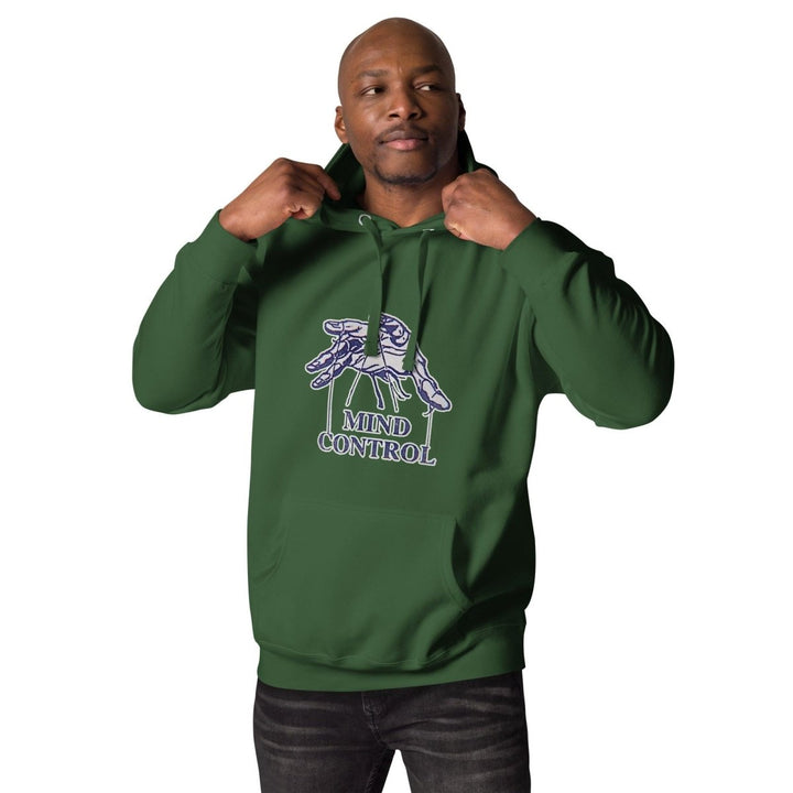 Mind Control Graphic Hoodie - Forest Green - S - ArtyKoala