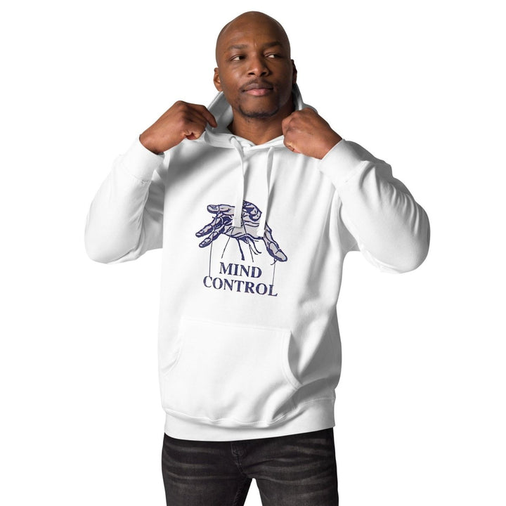 Mind Control Graphic Hoodie - White - S - ArtyKoala