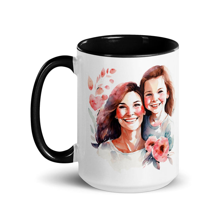 Mom and girl Mug with Color Inside - ArtyKoala