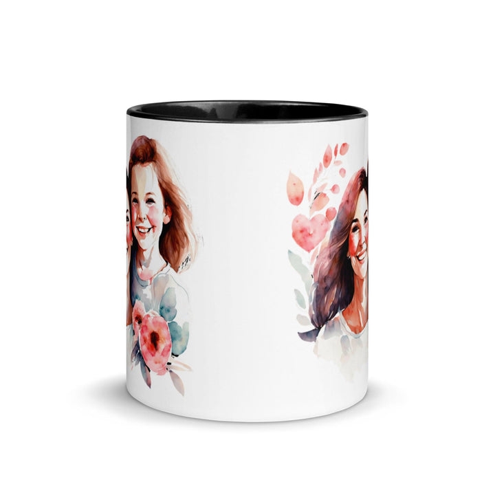 Mom and girl Mug with Color Inside - ArtyKoala