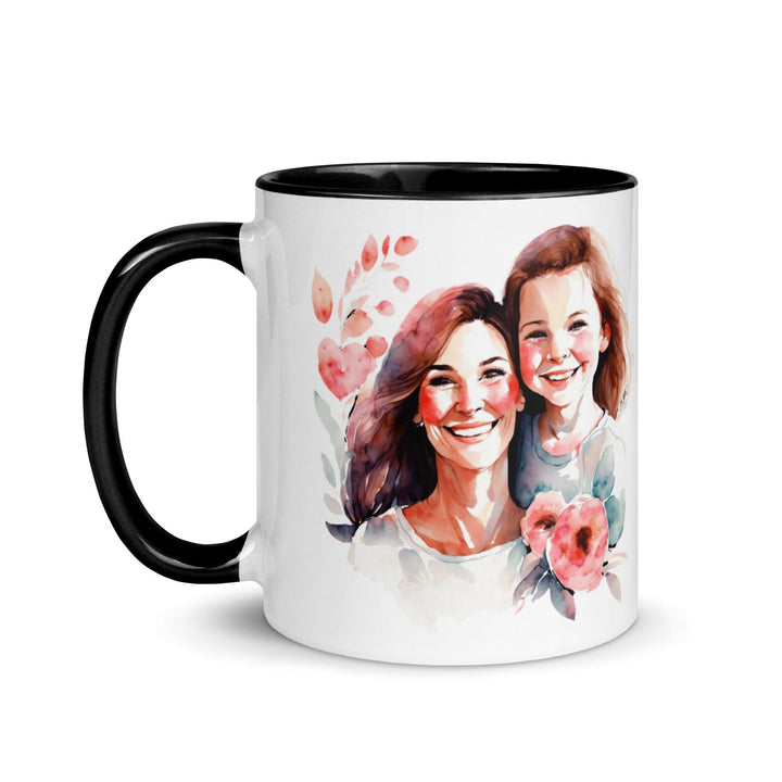 Mom and girl Mug with Color Inside - ArtyKoala