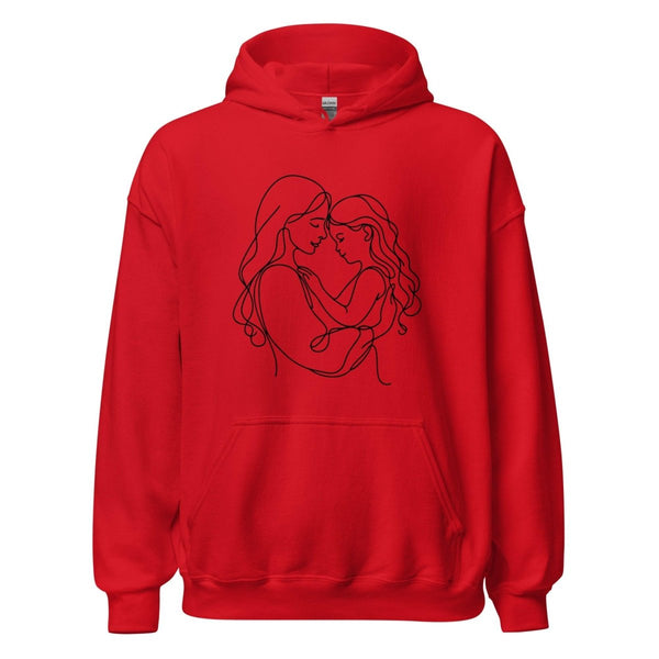 Mom & Daugther Graphic Hoodie - Red - S - ArtyKoala