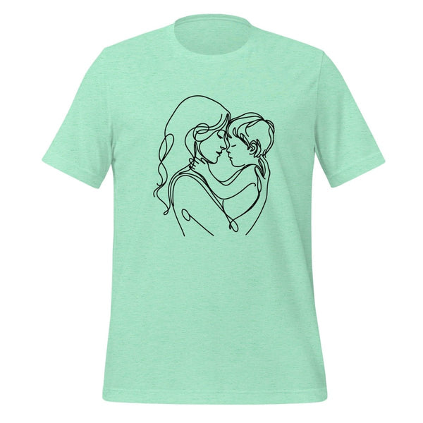 Mom Son Graphic Tee - Heather Mint - S - ArtyKoala
