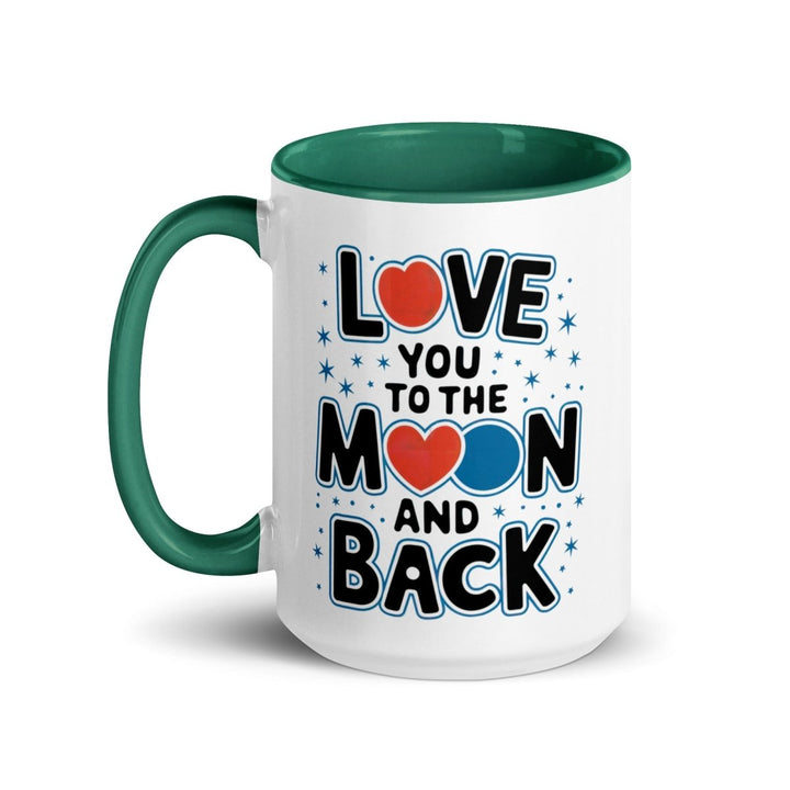 Moon and Back Colorful Print Mug - Red - 15 oz - ArtyKoala