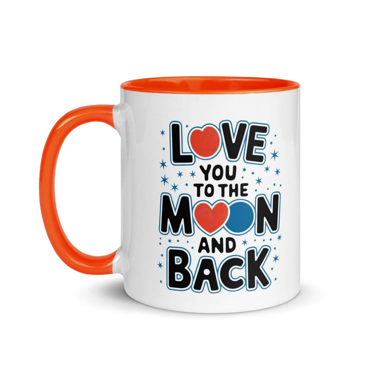 Moon and Back Colorful Print Mug - Pink - 11 oz - ArtyKoala