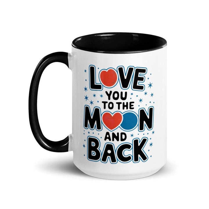 Moon and Back Colorful Print Mug - Dark Blue - 11 oz - ArtyKoala