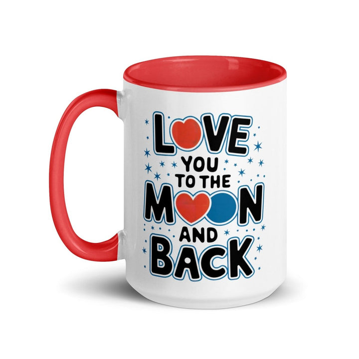 Moon and Back Colorful Print Mug - Blue - 15 oz - ArtyKoala