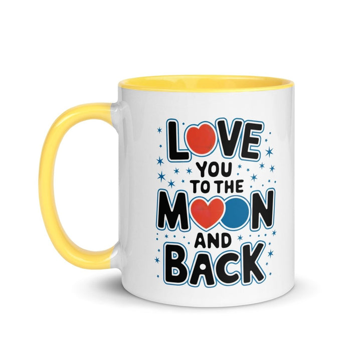 Moon and Back Colorful Print Mug - Red - 11 oz - ArtyKoala