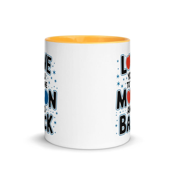 Moon and Back Colorful Print Mug - Orange - 11 oz - ArtyKoala