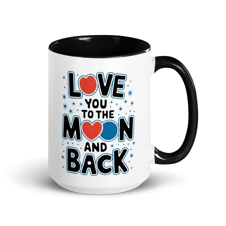Moon and Back Colorful Print Mug - Black - 15 oz - ArtyKoala