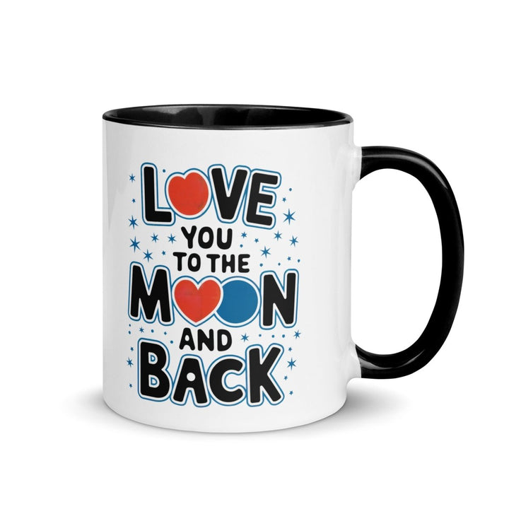 Moon and Back Colorful Print Mug - Black - 11 oz - ArtyKoala