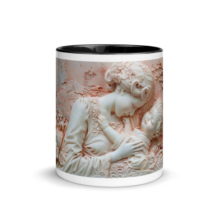 Mother and Baby Colorful Print Mug - Black - 11 oz - ArtyKoala