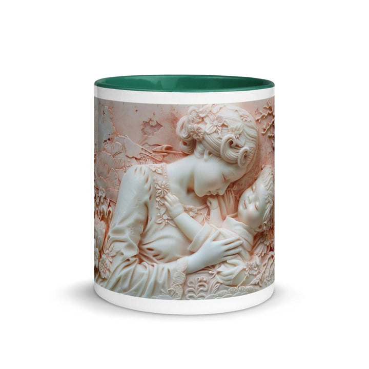 Mother and Baby Colorful Print Mug - Dark green - 11 oz - ArtyKoala