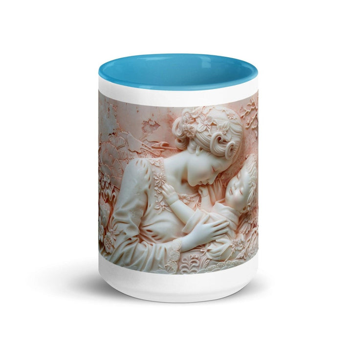 Mother and Baby Colorful Print Mug - Blue - 15 oz - ArtyKoala