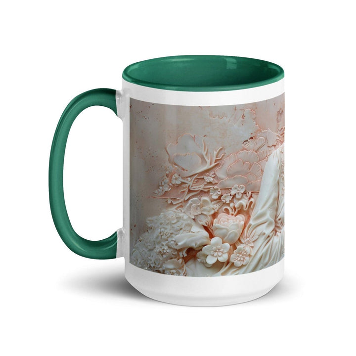 Mother and Baby Colorful Print Mug - Dark green - 15 oz - ArtyKoala