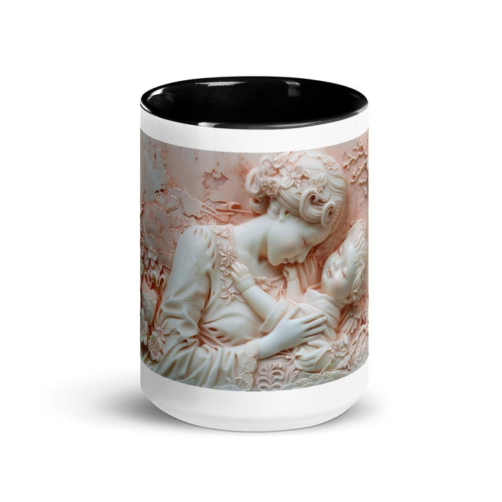 Mother and Baby Colorful Print Mug - Black - 15 oz - ArtyKoala
