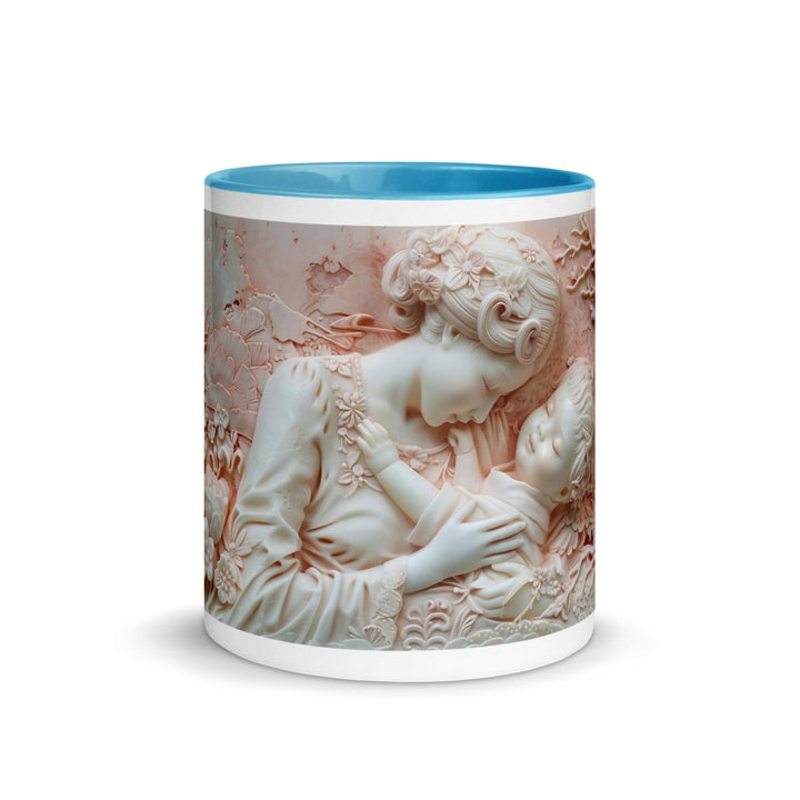 Mother and Baby Colorful Print Mug - Blue - 11 oz - ArtyKoala
