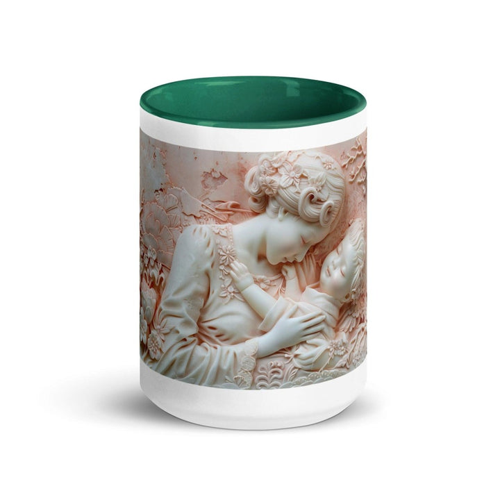 Mother and Baby Colorful Print Mug - Dark green - 15 oz - ArtyKoala