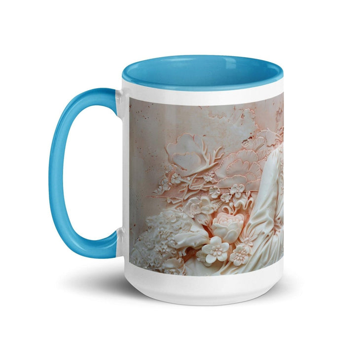 Mother and Baby Colorful Print Mug - Blue - 15 oz - ArtyKoala