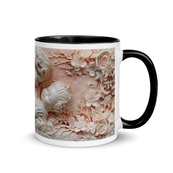 Mother and Baby Colorful Print Mug - Black - 11 oz - ArtyKoala