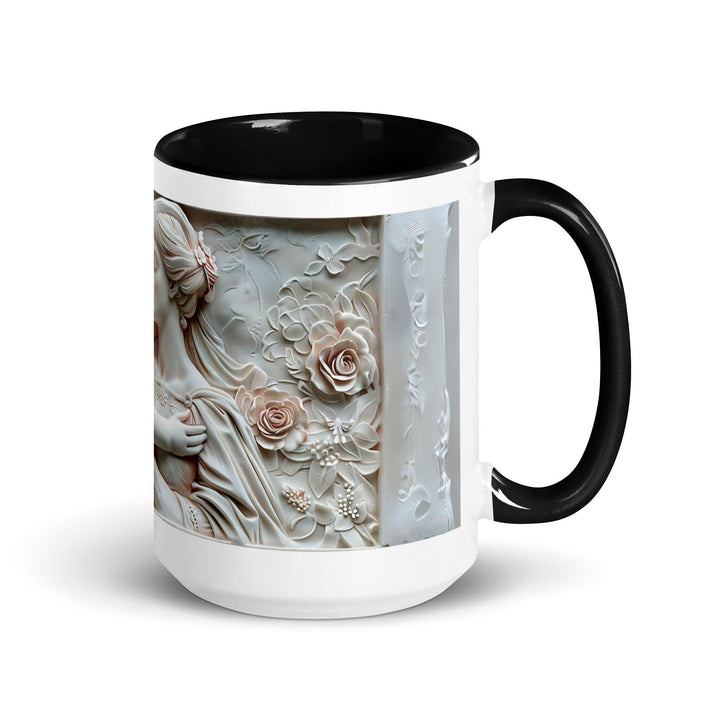 Mother and baby Face to Face 3D Mug with Color Inside - Black / 15 oz - ArtyKoala