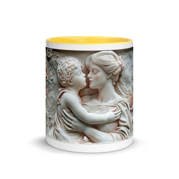 Mother and baby Face to Face 3D Mug with Color Inside - ArtyKoala