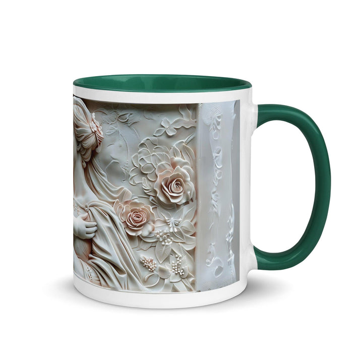 Mother and baby Face to Face 3D Mug with Color Inside - Dark green / 11 oz - ArtyKoala