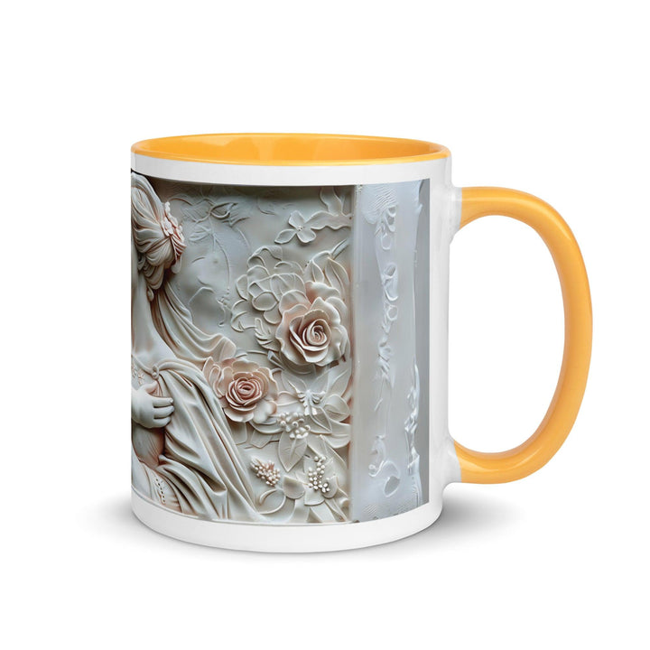 Mother and baby Face to Face 3D Mug with Color Inside - Golden Yellow / 11 oz - ArtyKoala