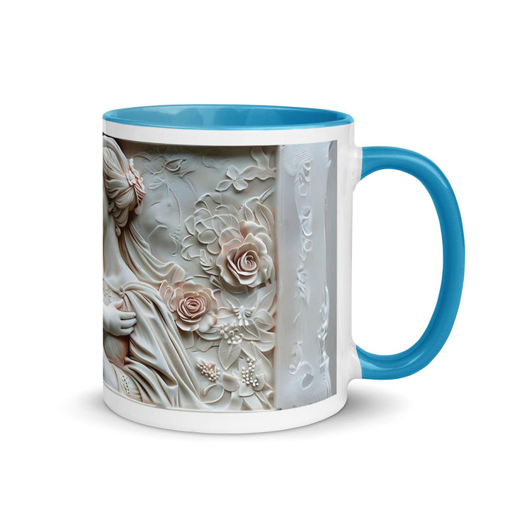 Mother and baby Face to Face 3D Mug with Color Inside - Blue / 11 oz - ArtyKoala