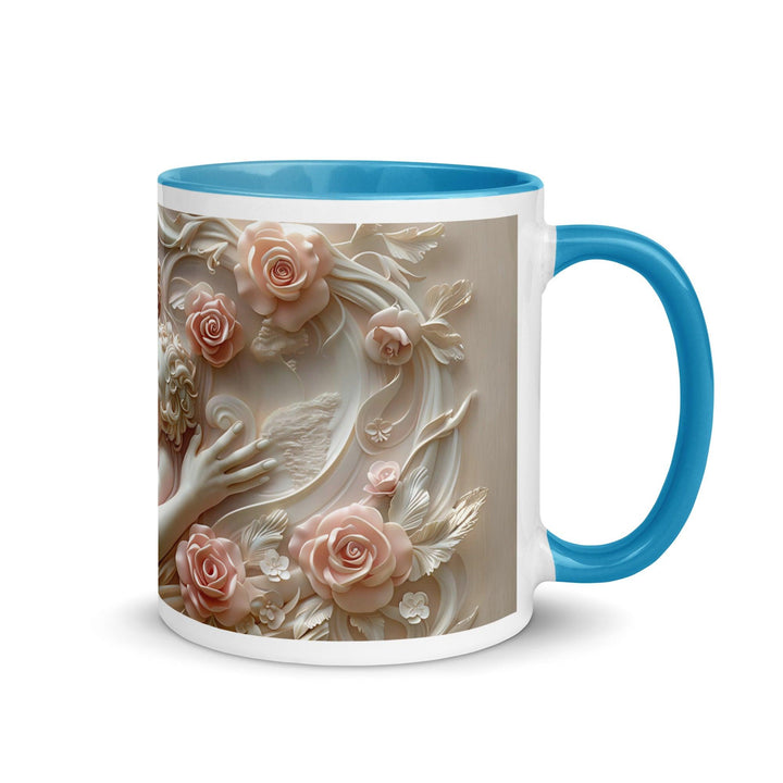 Mother and Baby Flower 3D mug with Color Inside - Blue / 11 oz - ArtyKoala