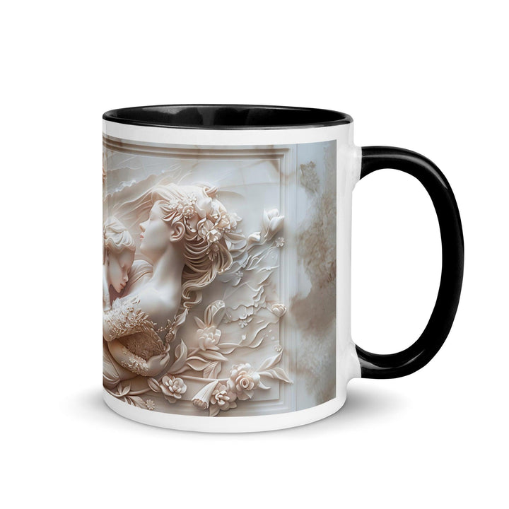 Mother and Baby Mother Hug 3D Mug with Color Inside - Black / 11 oz - ArtyKoala