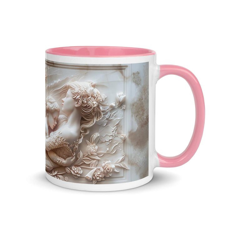 Mother and Baby Mother Hug 3D Mug with Color Inside - Pink / 11 oz - ArtyKoala