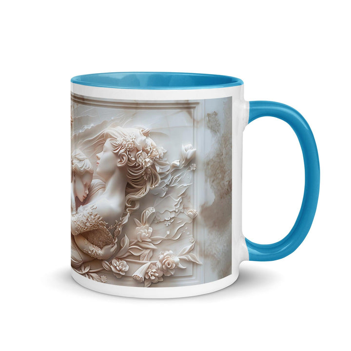 Mother and Baby Mother Hug 3D Mug with Color Inside - Blue / 11 oz - ArtyKoala