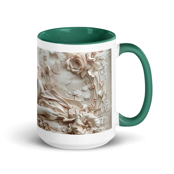 Mother and Baby Young Mom 3D Mug with Color Inside - Dark green / 15 oz - ArtyKoala