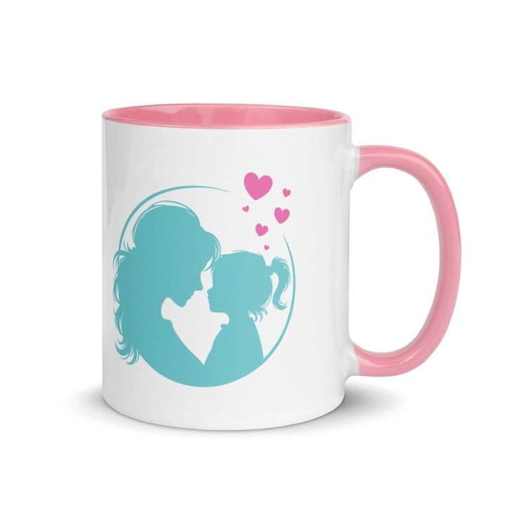 Mother and Daughter Colorful Print Mug - Pink - 11 oz - ArtyKoala