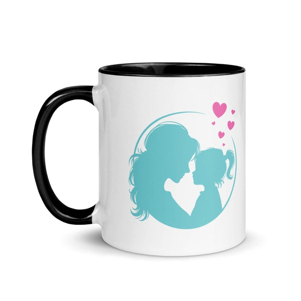 Mother and Daughter Colorful Print Mug - Black - 11 oz - ArtyKoala