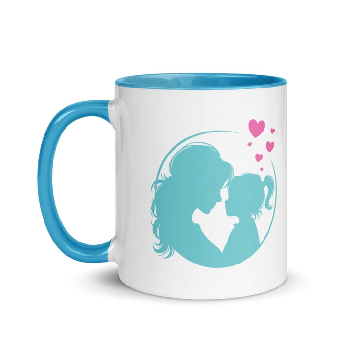 Mother and Daughter Colorful Print Mug - Blue - 11 oz - ArtyKoala
